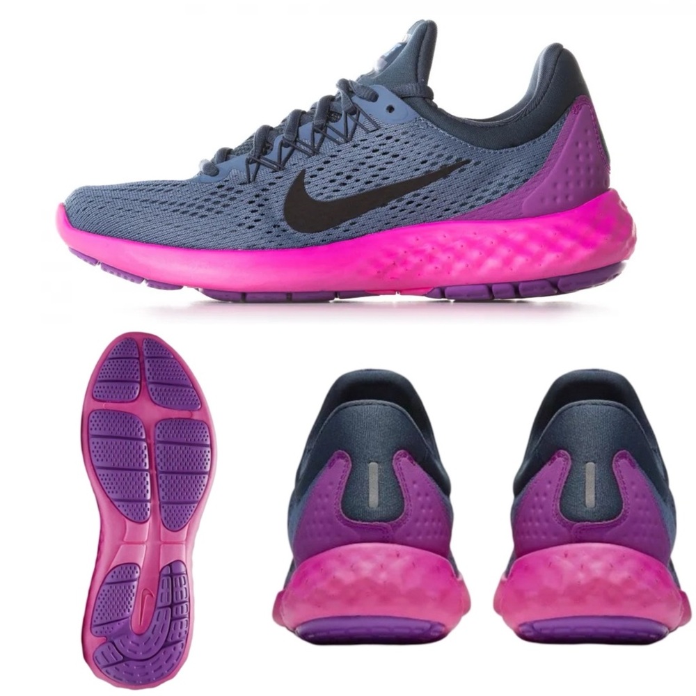 Well-Loved Women’s Nike Skyelux Athletic Shoes Size 9 Shade Gray/Blue/Neon Pink